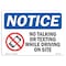 Signmission Sign, 10" H, Rigid Plastic, No Talking Or Texting While Sign, Landscape, 1014-L-14886 OS-NS-P-1014-L-14886 - alternate 1